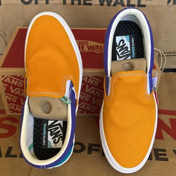 Vans Comfycush Slip-On Multi Block Multi/True White sneakers Men’s - Picture 13 of 16